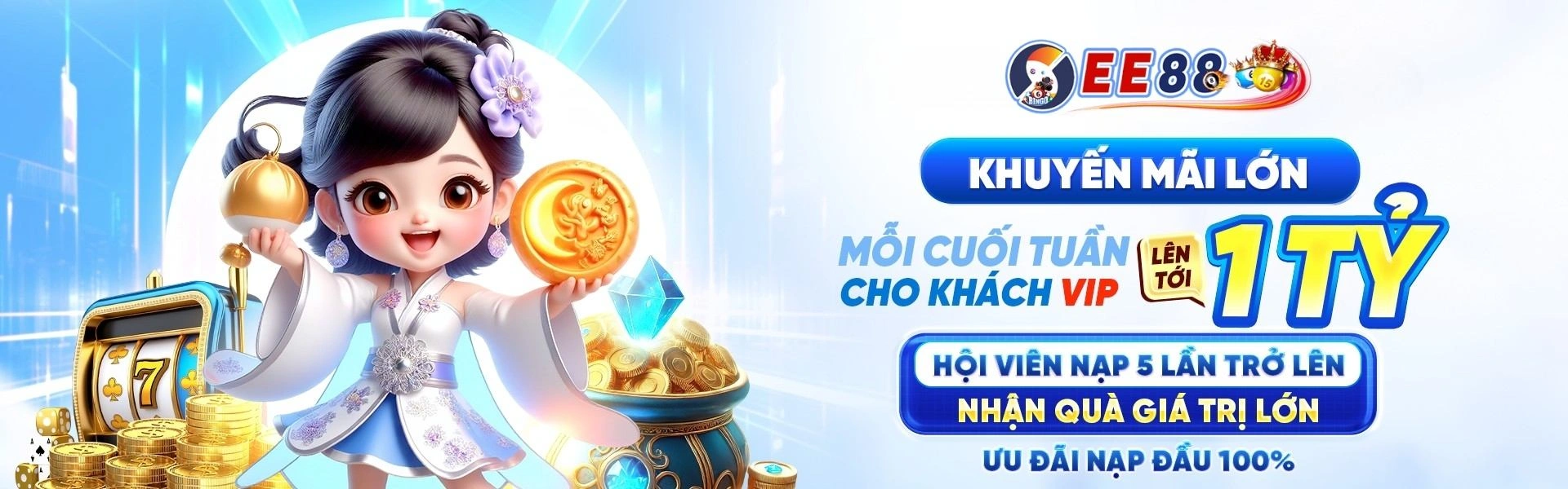 Banner EE88 về slot và bắn cá trên di động